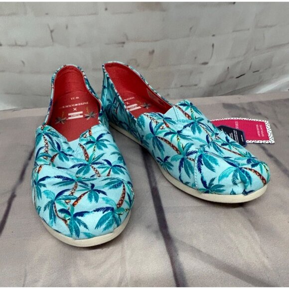 Palm Tree Toms X Paper Source Womens Size 11 Canvas Casual Slip On Shoes New - Picture 4 of 11